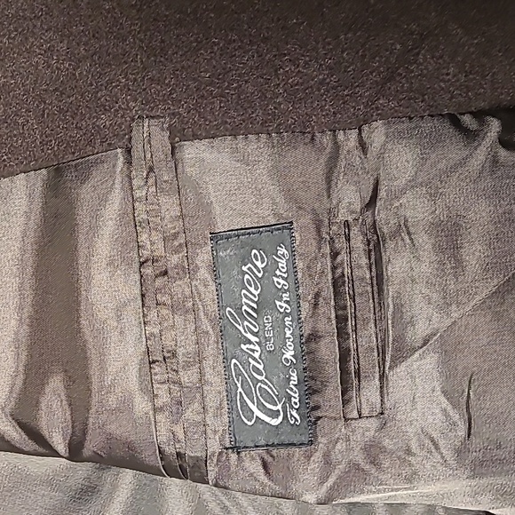 VTG CHOCOLATE BROWN CASHMERE WOVEN IN ITALY SPORT COAT BLAZER - Picture 7 of 11